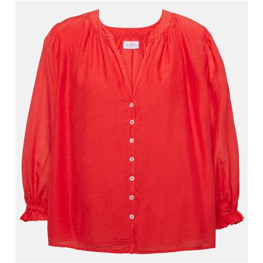 Velvet camicia mel in cotone e seta
