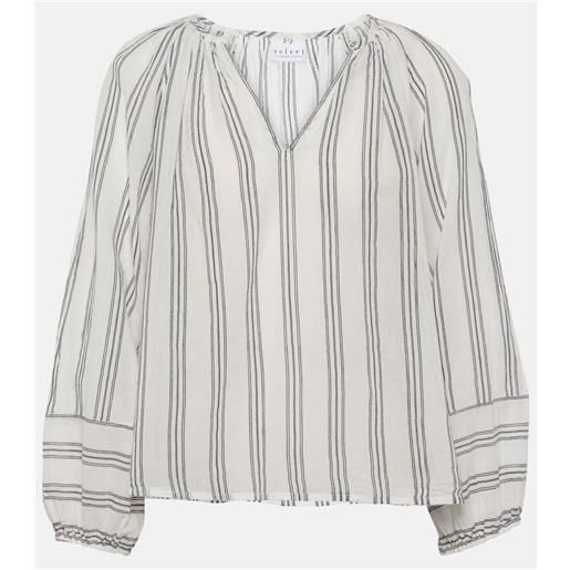 Velvet blusa gianna in cotone a righe