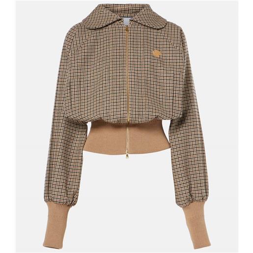 Patou bomber in flanella di misto lana