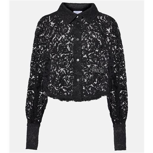 Patou blusa cropped in pizzo