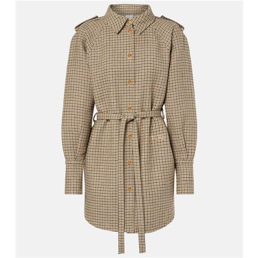 Patou abito corto in flanella di misto lana