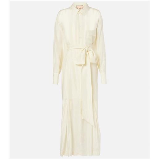 Plan C abito chemisier in seta con cintura