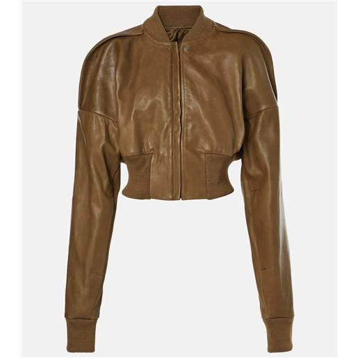 Rick Owens bomber cropped flight in pelle