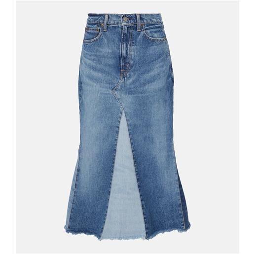 Polo Ralph Lauren gonna midi di jeans decostruita