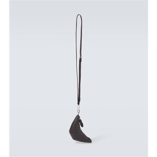 Lemaire portamonete croissant in pelle con tracolla