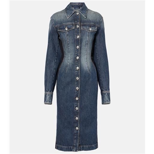 Sportmax abito midi fiorito in denim