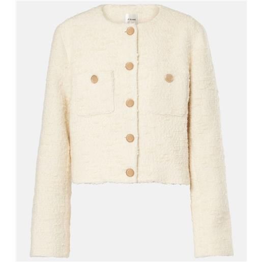 Frame giacca cropped in cotone e lana