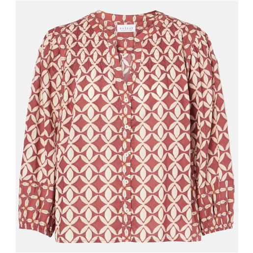 Velvet blusa haddon in cotone con stampa