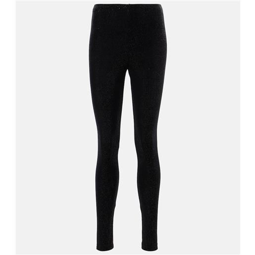 Junya Watanabe leggings in velluto con glitter