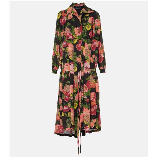Junya Watanabe abito midi in georgette e jersey
