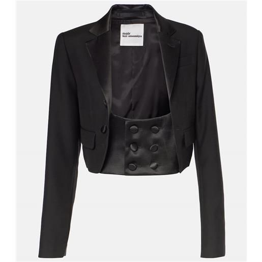 Noir Kei Ninomiya giacca cropped in lana, mohair e seta