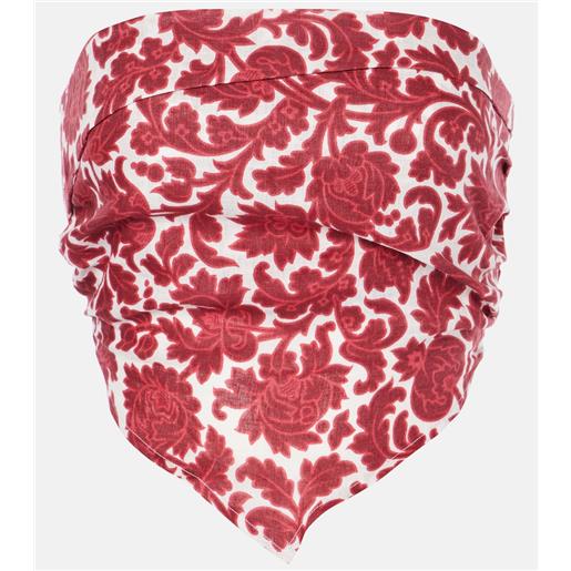 Faithfull top a fascia antibes in lino con stampa