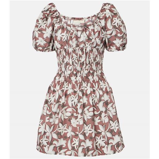 Faithfull abito corto in popeline di cotone