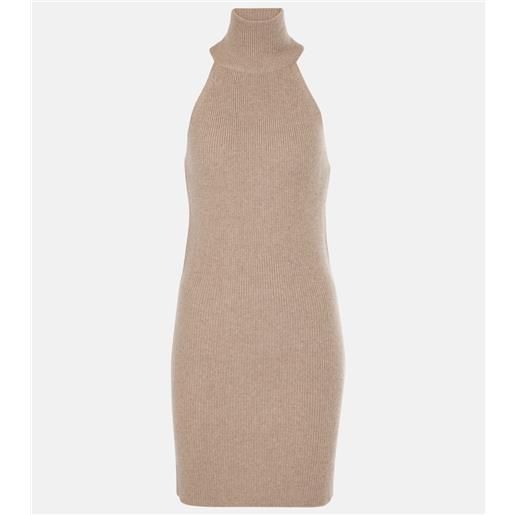 Lisa Yang abito corto carmen in cashmere a coste