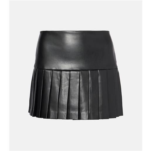 Norma Kamali minigonna in similpelle a pieghe