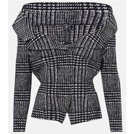 Norma Kamali giacca cropped a quadri
