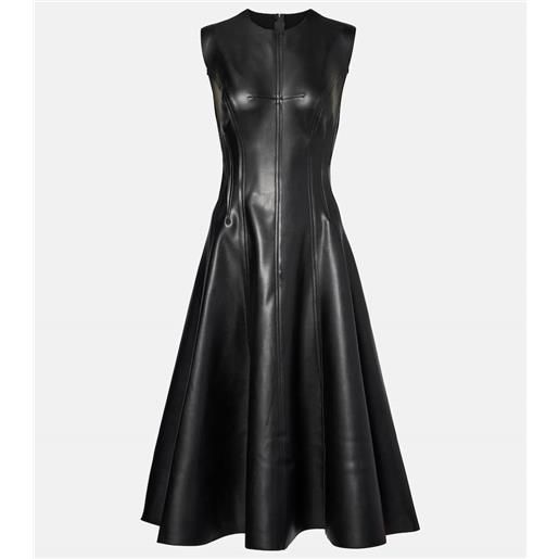 Norma Kamali abito midi grace in similpelle