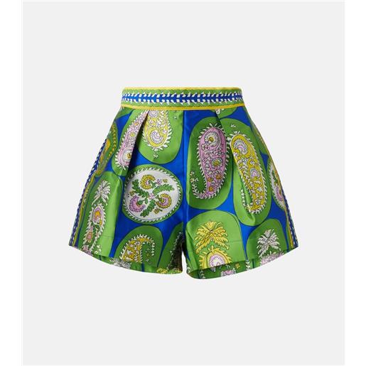 Alemais alã©mais shorts a vita alta con pince e stampa