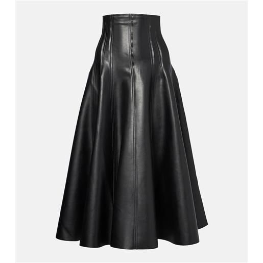 Norma Kamali gonna midi grace in similpelle