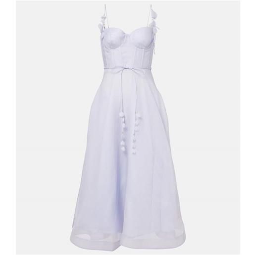 Zimmermann abito bustier natura in lino e seta