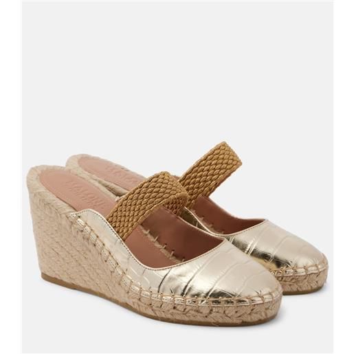 Malone Souliers espadrillas siena 70 in pelle metallizzata