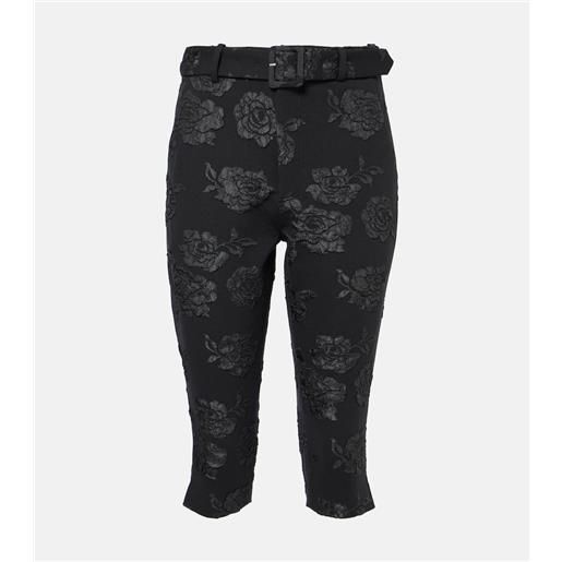 Rotate pantaloni capri in jacquard