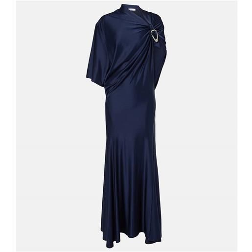 Rabanne abito lungo asimmetrico in jersey