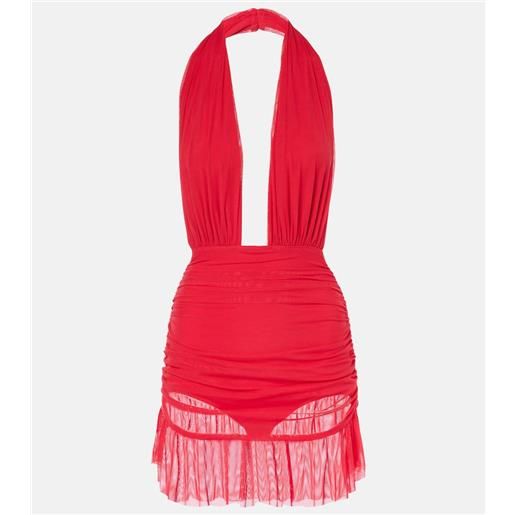 Norma Kamali abito corto con scollo all'americana