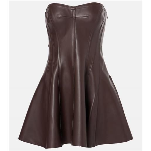 Norma Kamali abito corto grace in similpelle