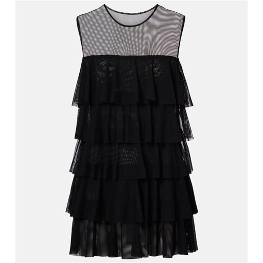 Norma Kamali abito corto in tulle con volant