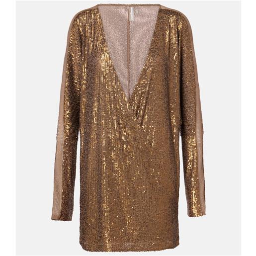 Norma Kamali abito corto dolman con paillettes