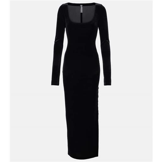 Norma Kamali abito lungo in velluto