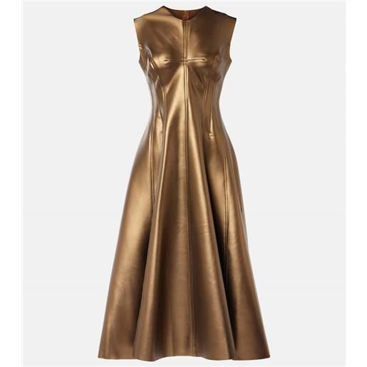 Norma Kamali abito midi in similpelle