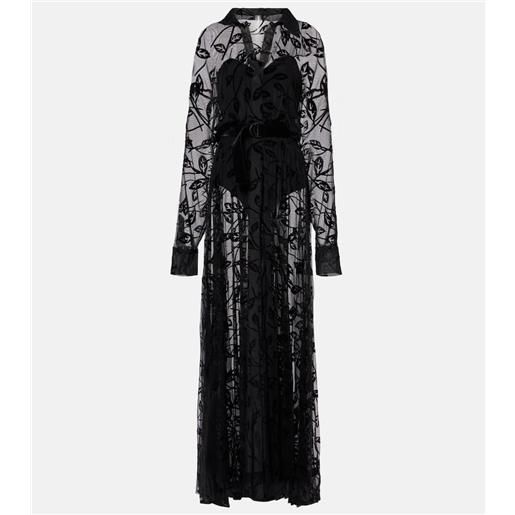 Norma Kamali abito lungo in mesh