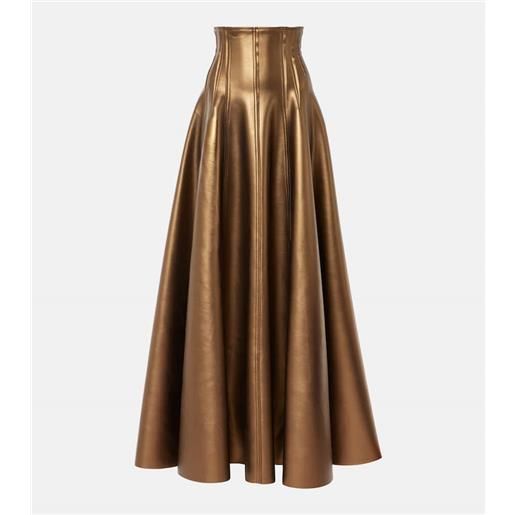 Norma Kamali gonna lunga grace in similpelle