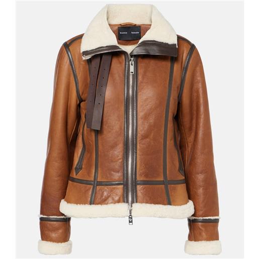 Proenza Schouler giacca in pelle arlo con shearling