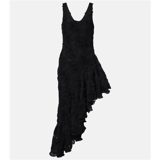 Rotate abito midi con volant e stampa floreale