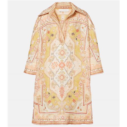 Zimmermann tunica wylie in lino con stampa