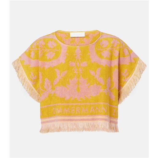 Zimmermann top cropped wylie in spugna di cotone