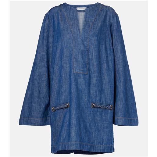 Zimmermann tunica wylie in denim