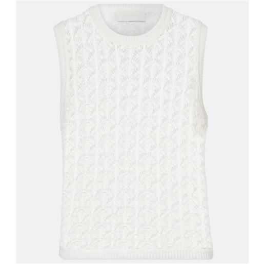 Zimmermann tank top wylie crop in crochet di cotone
