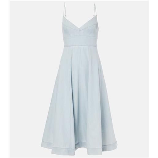 Zimmermann abito midi di jeans acacia