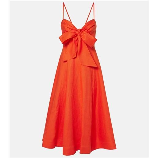 Zimmermann abito midi crush in lino
