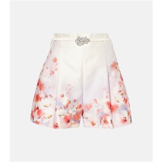 Zimmermann shorts crush flat front in seta e cotone