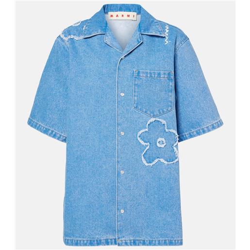 Marni camicia di jeans con ricamo