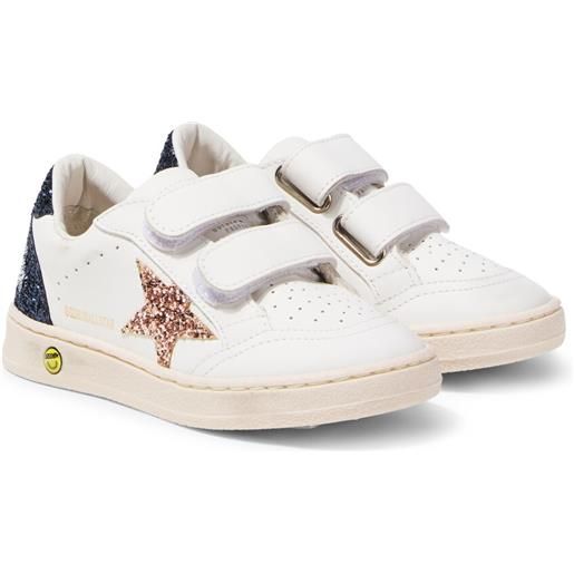 Golden Goose Kids sneakers ball star in pelle con glitter