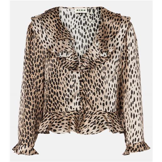 Rixo blusa atlas in seta con stampa