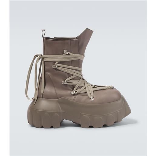 Rick Owens anfibi mega tractor megalaced in pelle