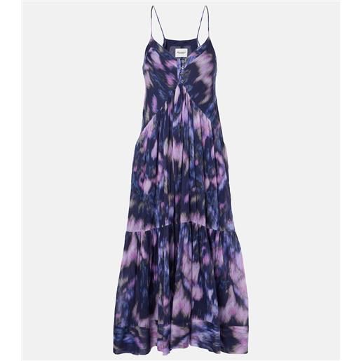 Marant Etoile abito lungo sabba in cotone con stampa