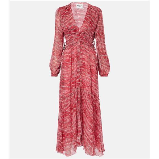 Marant Etoile abito lungo amara in chiffon